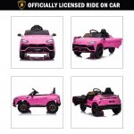 Electric Vehicle for Girls Boys, URHOMEPRO Power 4 Wheels Kids Ride on Toy Car, 12 Volt Ride on Cars with Remote Control, 3 Speed, Battery Powered, Lights, Music, Horn, Gift for Kids, Pink