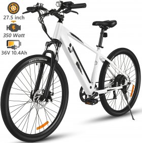 Generic 27.5 In. 36V Electric Mountain Bike, 350W E-Bike for Adults, Commuter Bicycle with Removable Battery, Professional Shimano 21-Speed Gears Dirt Riding Bike