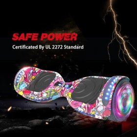 Flash Wheel Hoverboard 6.5" Bluetooth Speaker with LED Light Self Balancing Wheel Electric Scooter - Unicorn