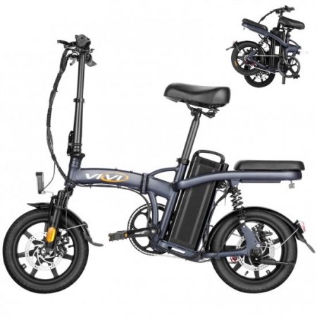VIVI 14" Electric Commuter and Folding Bikes Electric Mountain Bicycle E-Ride with 350W 48V/20AH Lithium Ion Battery, Rear Shock Absorber Max Load 265lbs for Adult/Teens