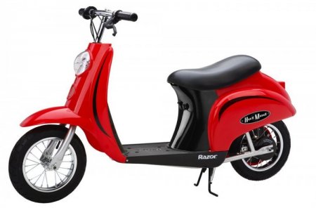 Razor Pocket Mod 24V Electric Scooter (Red) & Youth Sport Helmet (Black)