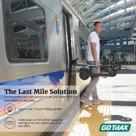 GOTRAX APEX Commuting Electric Scooter - 8.5" Air Filled Tires - 15.5MPH & 15 Mile Range Folding E Scooter for Adults Commuters