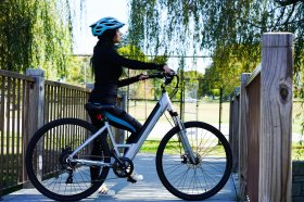 Kent Bicycles Electric Pedal Assist Step-Through Bike, 700C Wheels, Gray E-Bike