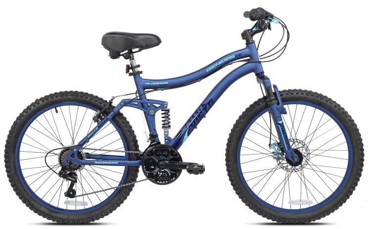 Genesis 24\" Bella Vista Girl\'s Full Suspension Mountain Bike, Blue