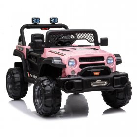 Zimtown 12V Ride on Off-Road Electric Battery Powered Kids Toddler Motorized Truck Toy Car w/ 2.4G Remote Control,3 Speeds, Seat Belts, LED Lights and Realistic Horns (Pink)