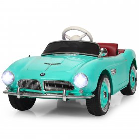 Costway 12V BMW 507 Licensed Electric Kids Ride On Retro Car RC w/Music & Lights Green