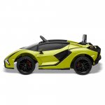 Kidzone Kids 12V Electric Ride On Licensed Lamborghini Sian Roadster Motorized Sport Vehicle With 2 Speed, Remote Control, Wheels Suspension, LED lights, USB/Bluetooth Music, Engine Sounds, Green