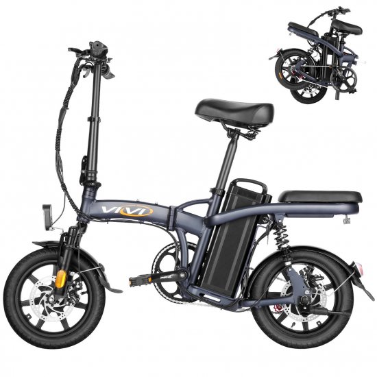 VIVI 14\" Electric Commuter and Folding Bikes Electric Mountain Bicycle E-Ride with 350W 48V/20AH Lithium Ion Battery, Rear Shock Absorber Max Load 265lbs for Adult/Teens