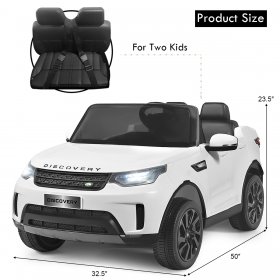 Costway White Licensed 2-Seater 12 V Land Rover Powered Ride-On