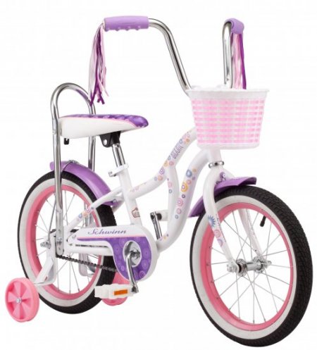 Schwinn kids bike, 16-inch wheel, training wheels, girls, white