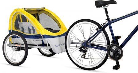 Schwinn Bike Trailer for Toddlers, Kids, Single and Double Baby Carrier, 16-20-inch Wheels