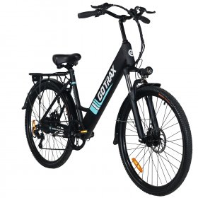 GOTRAX Endura 26 In. Electric Bike with 270Wh Removable Battery, 250W Powerful Motor up 15.5mph, Shimano Professional 7 Speed Gear and Dual Disc Brakes Alloy Frame Electric Bicycle