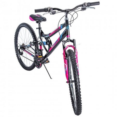 Huffy 26" Trail Runner Womens Mountain Bike, Black and Pink