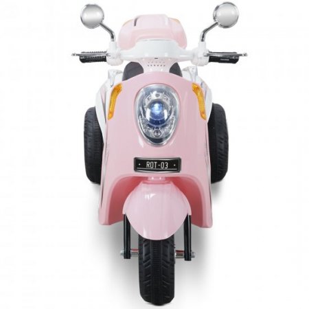 Kidzone Ride On Scooter 6V Toy Battery Powered Electric 3 Wheel Power Bicycle With Music, Horn, Headlight, Light Pink