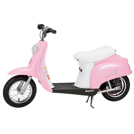 Razor Pocket Mod Miniature Euro 24V Electric Kids Ride On Retro Scooter, Pink