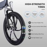 VIVI Folding Electric Bike, 20inch 350W Electric Commuter Bicycle, Max 20MPH E-Bike with 36V/10.4Ah Lithium-Ion Battery, Dual Disc Brakes, 33-mile Range for Adult Teens