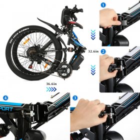 VIVI 26" 21 Speed E-bike Mountain Bike Electric Power Bicycle Damping with Lithium-Ion Battery 36V 350W