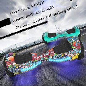 Hoverstar hover board 6.5 In. Flash Wheel Bluetooth Speaker with LED Light Self Balancing Wheel Electric Scooter