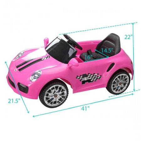 TOBBI 6V Kids Ride on Car W/Remote Control, MP3, Battery Powered, LED Headlights, Electric Kids Toys for Boys Girls, Pink