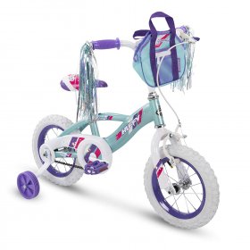 Huffy Glimmer 12 In. Age 3-5 Kids Bike Bicycle with Training Wheels, Sea Crystal