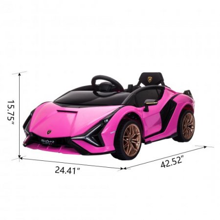 Tobbi Kids 12V Electric Ride on Car Licensed Lamborghini Sian Motorized Battery Powered Ride on Sport Vehicle W/Remote Control,Swing-Up Scissor Door, Shock-Absorbing Wheels, Horn, LED Lights