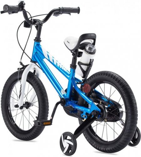 RoyalBaby Boys Girls Kids Bike BMX Freestyle 2 Hand Brakes Bicycles with Training Wheels Child Bicycle | 16 Inch With Kickstand and Training Wheels