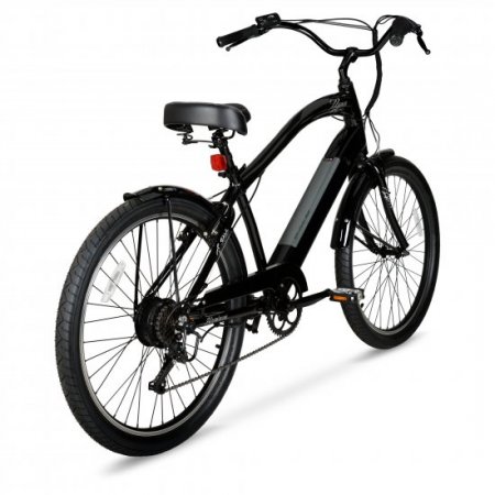 Hyper Bicycles Pedal Assist Men's Electric Cruiser Bike, 26" Wheels, Black