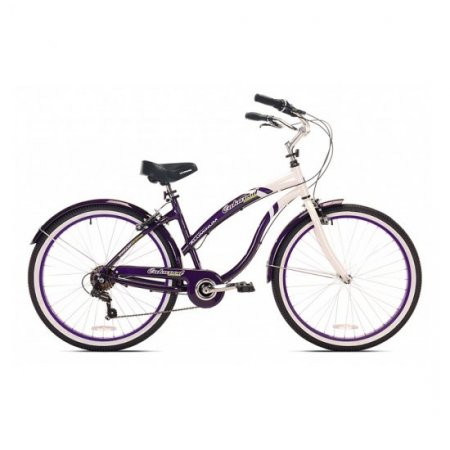 Oakwood Womens 26-Inch White Wall Tire Beach Cruiser Bike w/ 7-Speed Gear Shift