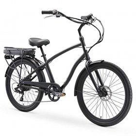 sixthreezero EVRYjourney Men s Hybrid Alloy Beach Cruiser Bicycle eBike 500W Electric Bike 26 Inch
