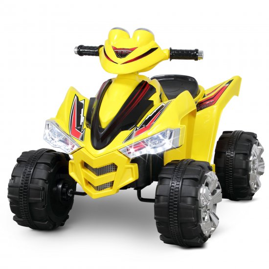 Kidzone Kids Ride on ATV Car 12V Battery Powered Electric 4-Wheeler 2 Speed Kid Quad Bike LED Headlights, ASTM F963