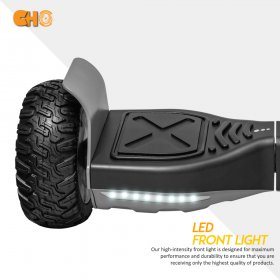 CHO 8.5" Off Road Hoverboard Two Wheels Smart Electric Self Balancing Scooter with Built in Speaker LED Light Black