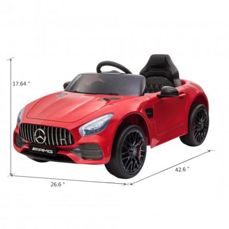 Tobbi 12V Kids Ride On Car Licensed Mercedes-Benz AMG GT Electric Motorized Vehicle with Remote Control, LED Lights, Music, Horn, AUX, Story, Spring Suspension, Gift