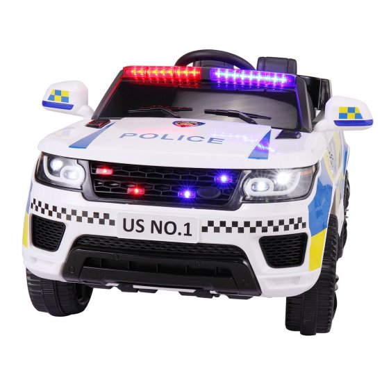 TOBBI 12V Ride on Police Car with Remote Control, Electric Battery Powered Ride on Truck SUV Car, Children\'s Best Toy Car with Siren LED Flashing Lights Bluetooth Music Spring Suspension