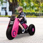 6V Kids Ride On Motorcycle Car Battery Powered 3 Wheels Bicycle Electric Toy, Double Drive Ride On Toys Motorized Cars for Kids, Christmas Gifts Car for Boys Girls 1-4 to Ride on Park, Pink