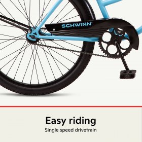 Schwinn Bike, Single Speed, 24 In. Wheels, Sky Blue, Girls Style