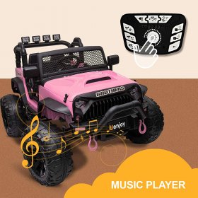 Uenjoy 12V Kids Ride on Toys Electric Battry-Powered Ride-On Truck Car RC Toy w/ Remote Control 2 Speed Pink