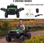 Kids Ride on UTV, 12V Powerwheels Backyard Truck Cars with Back Trailer, Kids Electric UTV Cars Toy w/Remote Control, 3 Speeds, LED Lights, Horn, Power 4 Wheels UTV Truck Birthday Gift for Kids