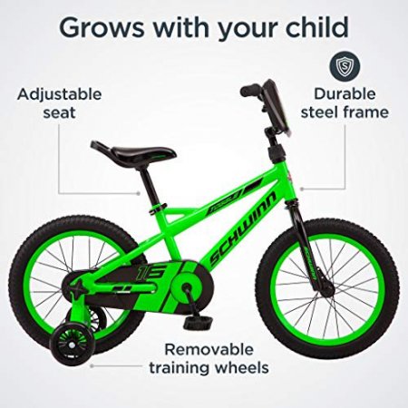 Schwinn Kids Bike, 16-Inch Wheels, Smart Start Steel Frame, Easy Tool-Free Assembly, Green