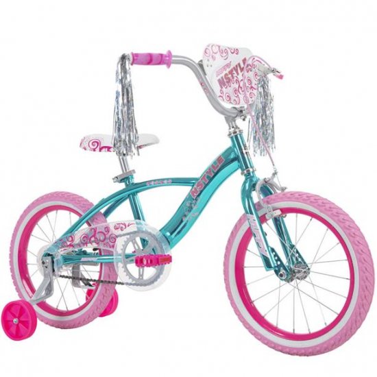 Huffy N Style Girls\' Bike, Blue, 16-inch, 21830