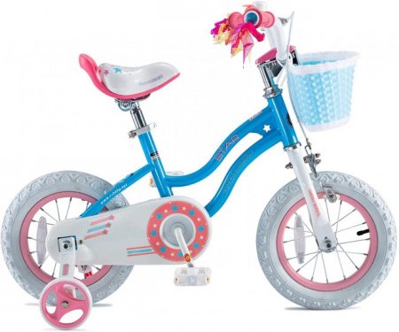 Royalbaby Girls Kids Bike Star girl 14 In. Bicycle Basket Training Wheels Blue Child's Cycle