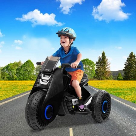 enyopro Children Electric Motorcycle, 3 Wheels Double Drive Toy, 6V Battery Powered Ride On Toy, Electric Mini Bike with Music Play Function and Pedal Switch for Kids Toddlers, Birthday Christmas Gift