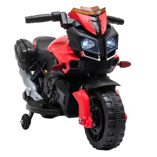 Kids Ride On Toys, YOFE Ride On Motorcycle for Boy Girl, 6V Battery Powered Electric Motorcycle w/ Music/LED Headlights/Horn, Kids Ride On Bike w/ Training Wheels, Kids Birthday Present, Red