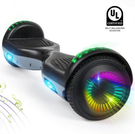 Hoverboard 6.5" Two-Wheel Self Balancing Hoverboard with Bluetooth Speaker and LED Lights Electric Scooter for Adult Kids Gift