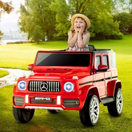 Uenjoy 12V Licensed Mercedes-Benz G63 Kids Ride On Car Electric Cars Motorized Vehicles for Girls,Boys, with Remote Control, Music, Horn, Spring Suspension, Safety Lock, LED Light,AUX