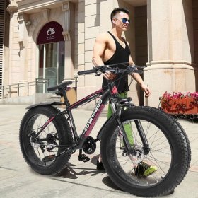 Fat Tire Mens Mountain Bike 17-Inch / Medium High-Tensile Aluminum Frame