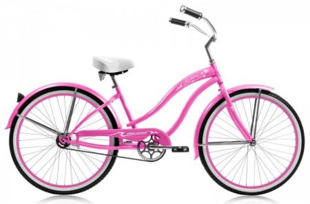 Micargi ROVER GX 26" Beach Cruiser Coaster Brake Single Speed Stainless Steel Spokes One Piece Crank Alloy Pink Rims 36H With Fenders