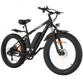 Fat Tire Electric Bike Powerful 500W Snow Beach Bike with Updated LCD Display and 5-Speed Assis Level Meter
