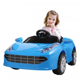 Tobbi 6V Kids Ride On Car 2.4G Remote Control USB MP3 LED Light Birthday Gift Blue