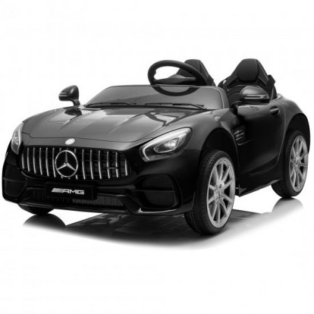 Kidzone 12V 2 Seats Licensed Mercedes-Benz AMG GT Kids Ride On Car Electric Powered Vehicle High/Low Speed With 2.4G Remote Control, Horn, Radio, USB Port, Black