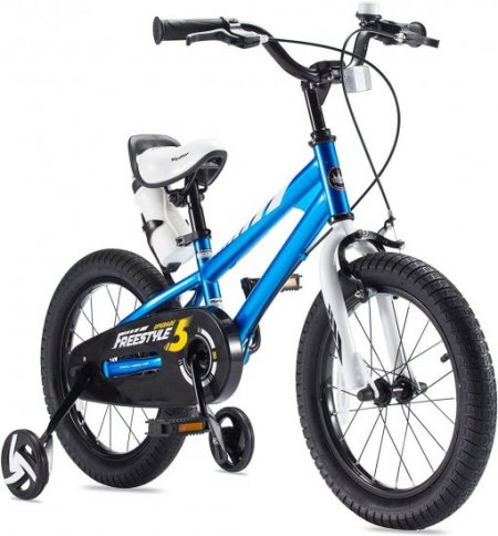 RoyalBaby Boys Girls Kids Bike BMX Freestyle 2 Hand Brakes Bicycles with Training Wheels Child Bicycle | 16 Inch With Kickstand and Training Wheels